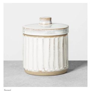 Hearth & Hand 4in Bath Canister Embossed Stonewear
